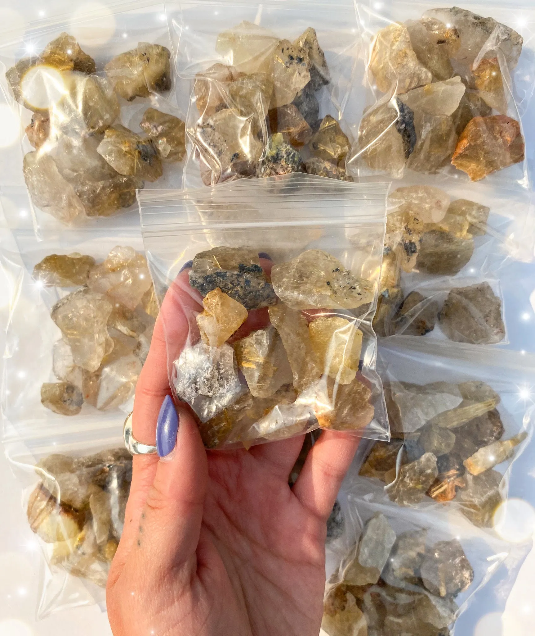 Raw Rutile Quartz Bags