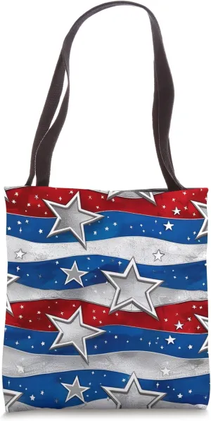 Red White Blue Stars Patriotic | Memorial Day & July 4th Tote Bag