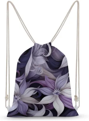 Redbud Purple Flower Plant Drawstring Backpack Durable Canvas Sport Sackpack Gym Bags for Men Women 35x50cm