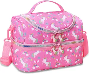 RHCPFOVR Kids Lunch Bag - Double Decker Cooler Insulated Lunch Box for Boys Girls,Washable Lunch Bag and Reusable Toddler Lunchbox for School and Daycare