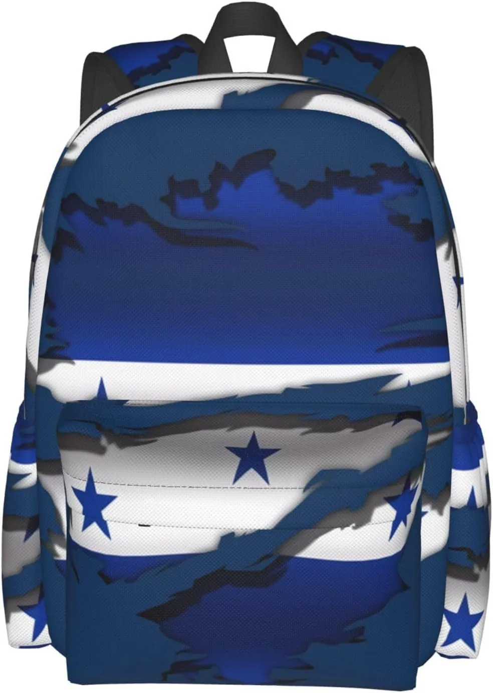 Ripped Honduras Flag Backpack Large Capacity Backpack Lightweight Double Shoulder Bag For Women Men Travel