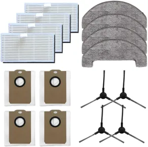 Robot Vacuum Accessories Replacement Set with Side Brushes Filters Mop Cloths Dust Collection Bags Compatible for MS1 MAX Robot Vacuum Cleaner Home Cleaning Kit(A)
