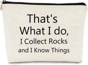 Rock Hounding Gifts for Women Geology Rock Zipper Pouch Bag Rock Lover Gifts for Geologist & Geology Teacher Makeup Bags Rock Collectors Bag