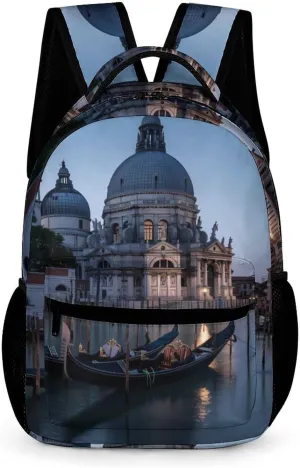 Roman Catholic Santa Maria Salute Venice Italy Laptop Backpack for Men Women Casual Computer Bag Work Bags for Travel Business