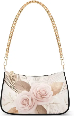 Romantic Peach Roses for trendy chain travel purses for women shoulder hand bag for women for adult
