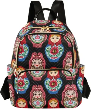 Russian Nesting Dolls Colorful Backpack Purse for Women Small Shoulder Bags Fashion Travel Bag Casual Daypack Travel Bag M 202c1371