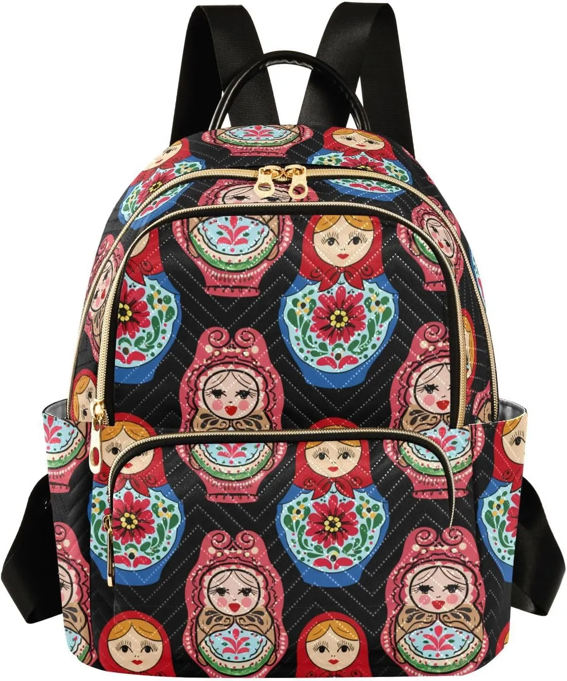 Russian Nesting Dolls Colorful Backpack Purse for Women Small Shoulder Bags Fashion Travel Bag Casual Daypack Travel Bag M 202c1371