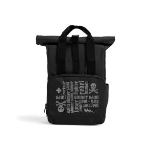 Saint   Sinner and More Mini Recycled Roll Top Rucksack