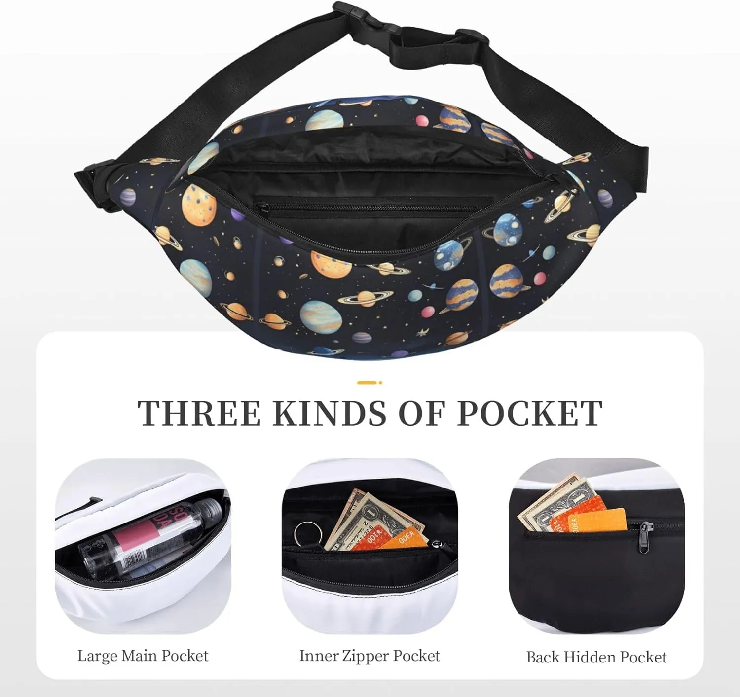 Saturn Jupiter Earth Fashion Crossbody Appearance High capacity outdoor with Adjustable Comfortable Work Leisure Versatile