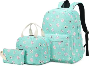 School Backpack for Girls, Kids Teens School Bags Bookbags Set with Lunch Bag Pencil Bag