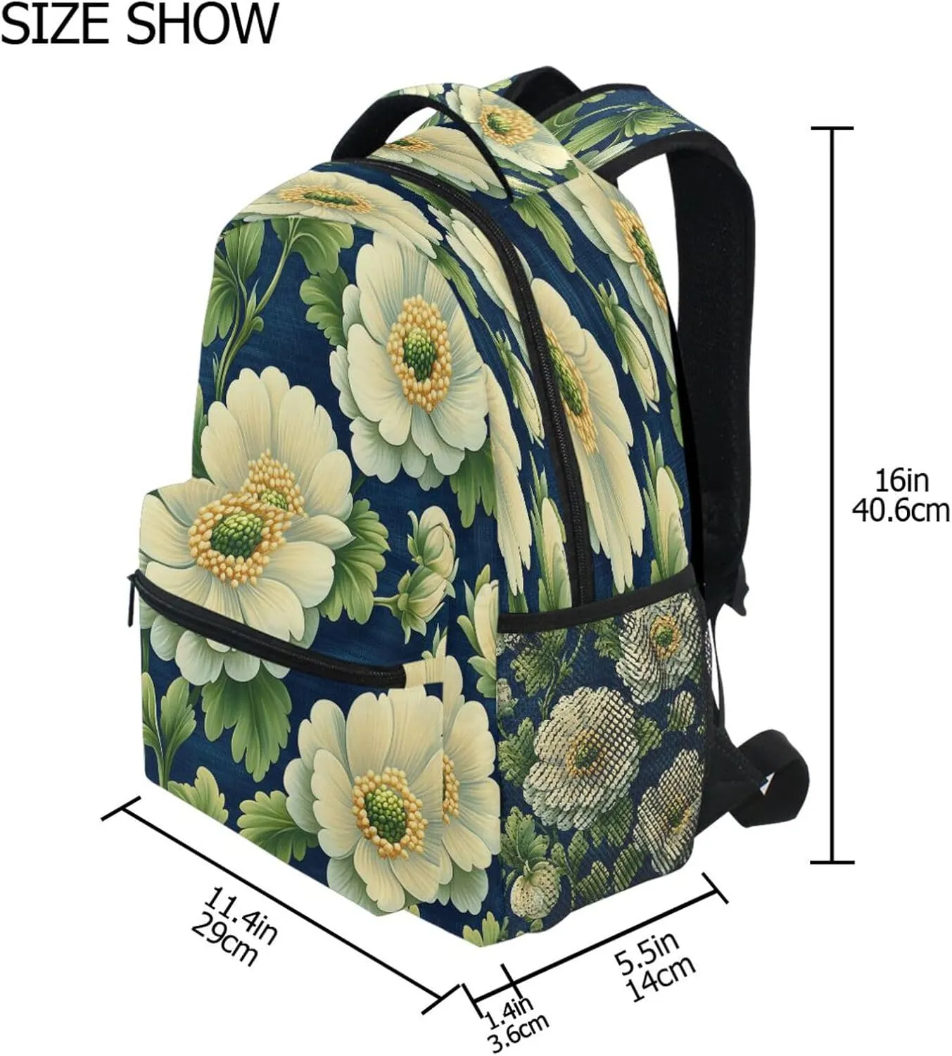 School Backpack for Men and Women Waterproof Diaper Bag Backpack with Chest Strap for Travel Trip Celery Mission Style