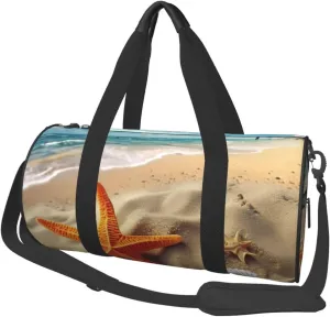 Sea Beach Starfish Travel Bag for Women Men Gym Bag Large Duffle Bag Weekender Overnight Bag with Shoulder Strap