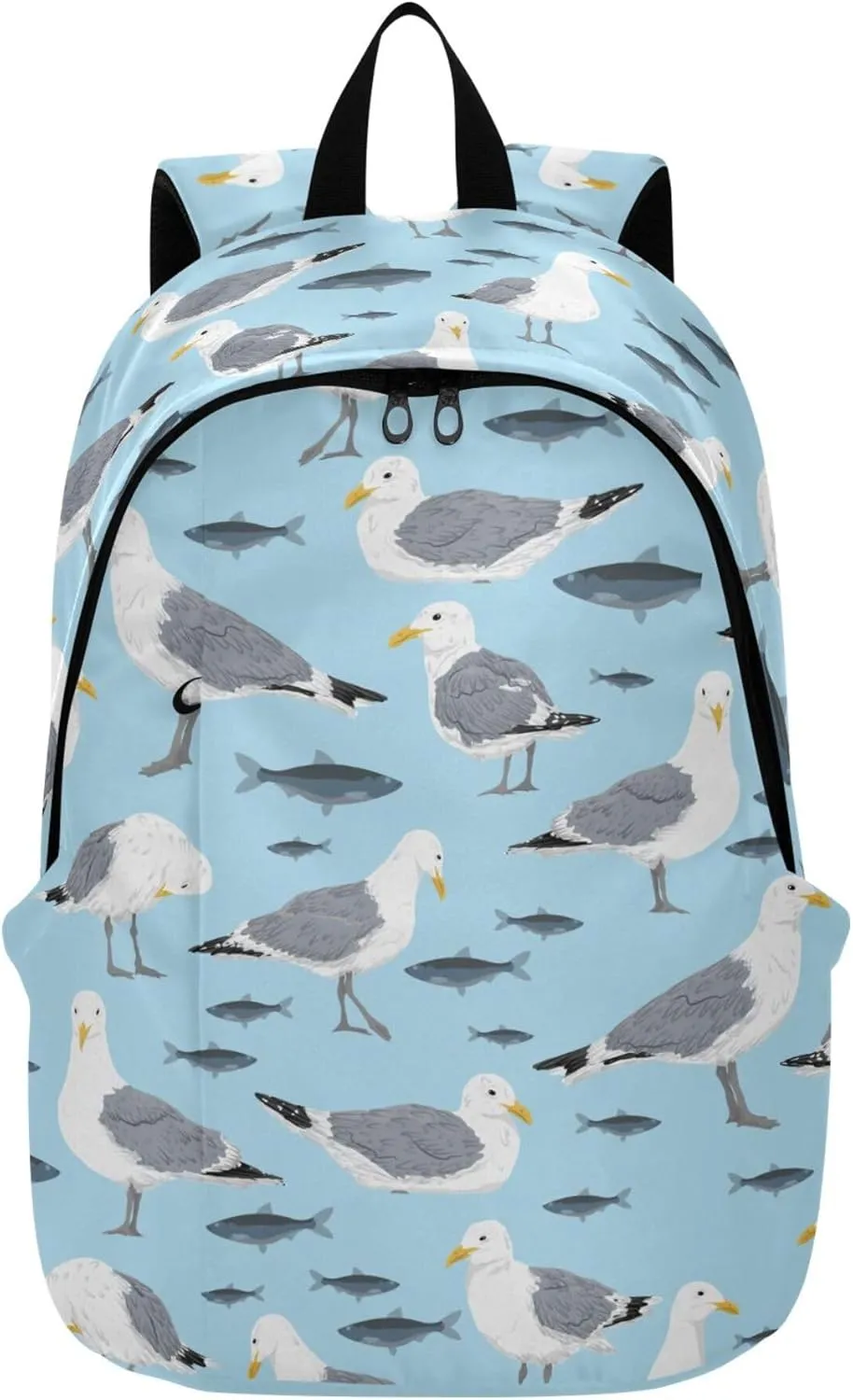 Sea Gulls Fish Laptop Backpack Travel Hiking Camping Work Computer Back Packs Book Bags for Men Women