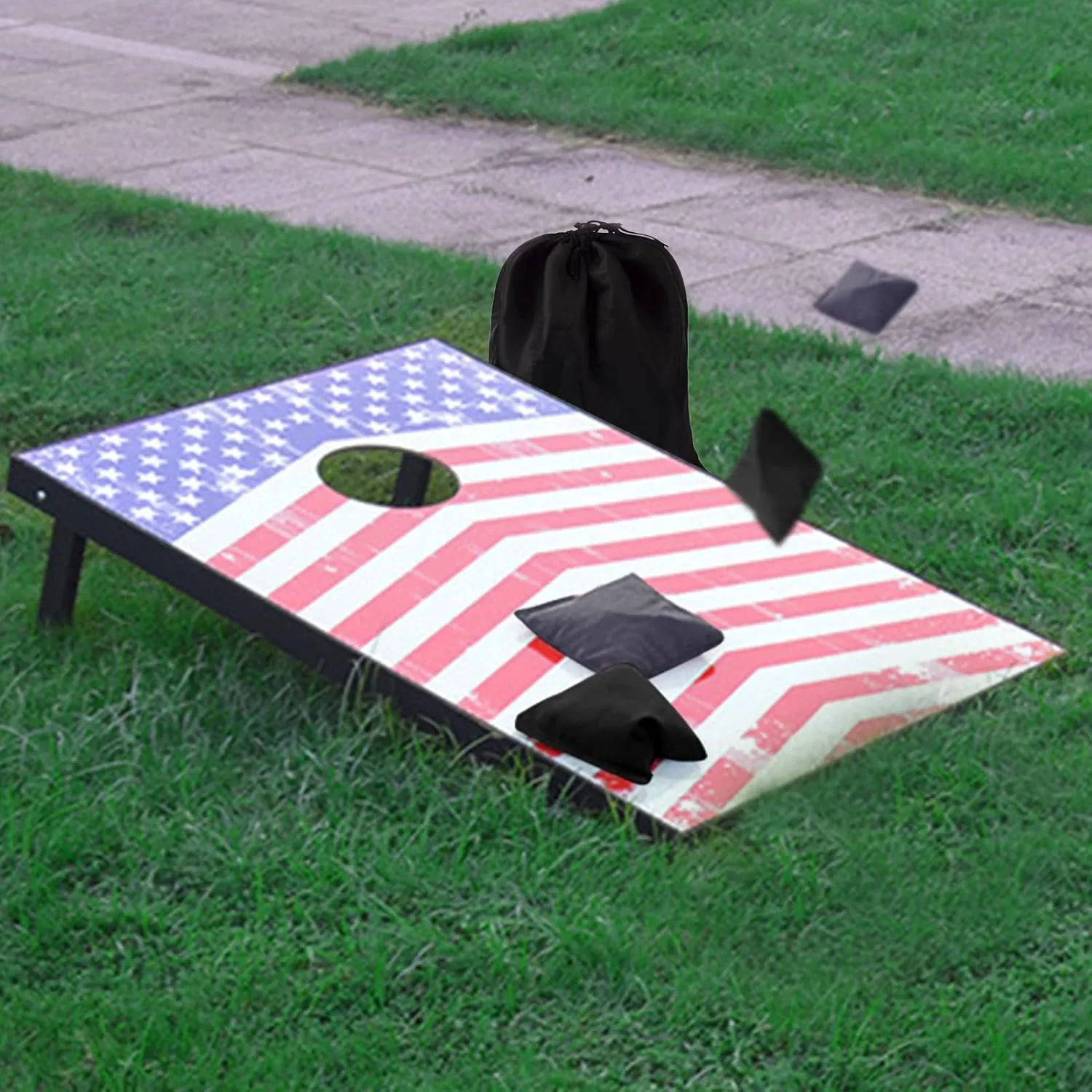 Set of 8 Regulation Cornhole Bags Double Sided, Weather Resistant Bean Bags for Cornhole Toss Game, Corn Hole Beans Bags with Tote Bag