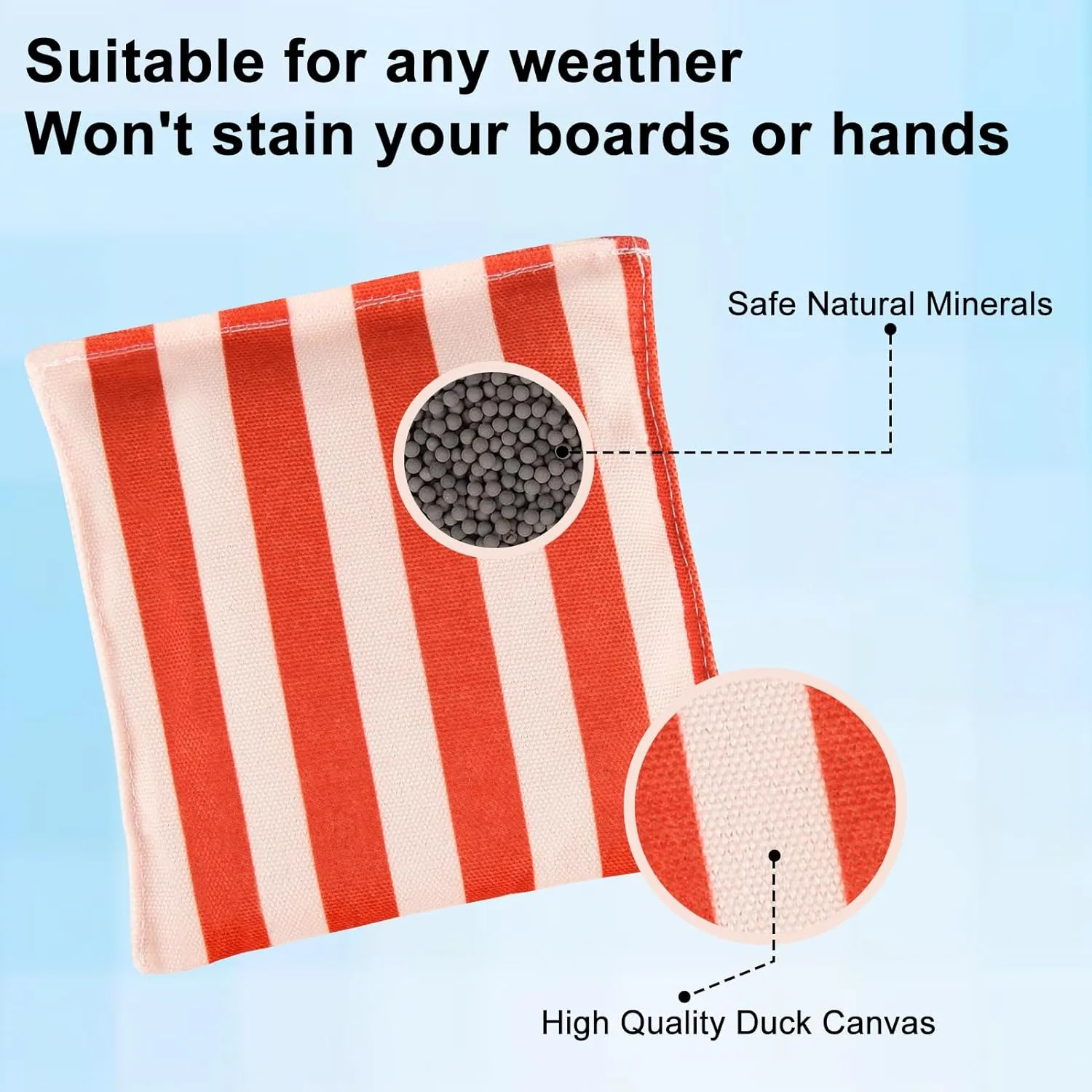 Set of 8 Regulation Cornhole Bags Double Sided, Weather Resistant Bean Bags for Cornhole Toss Game, Corn Hole Beans Bags with Tote Bag
