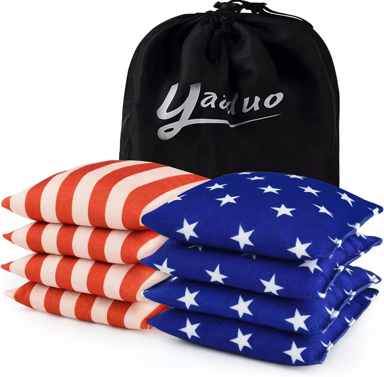 Set of 8 Regulation Cornhole Bags Double Sided, Weather Resistant Bean Bags for Cornhole Toss Game, Corn Hole Beans Bags with Tote Bag
