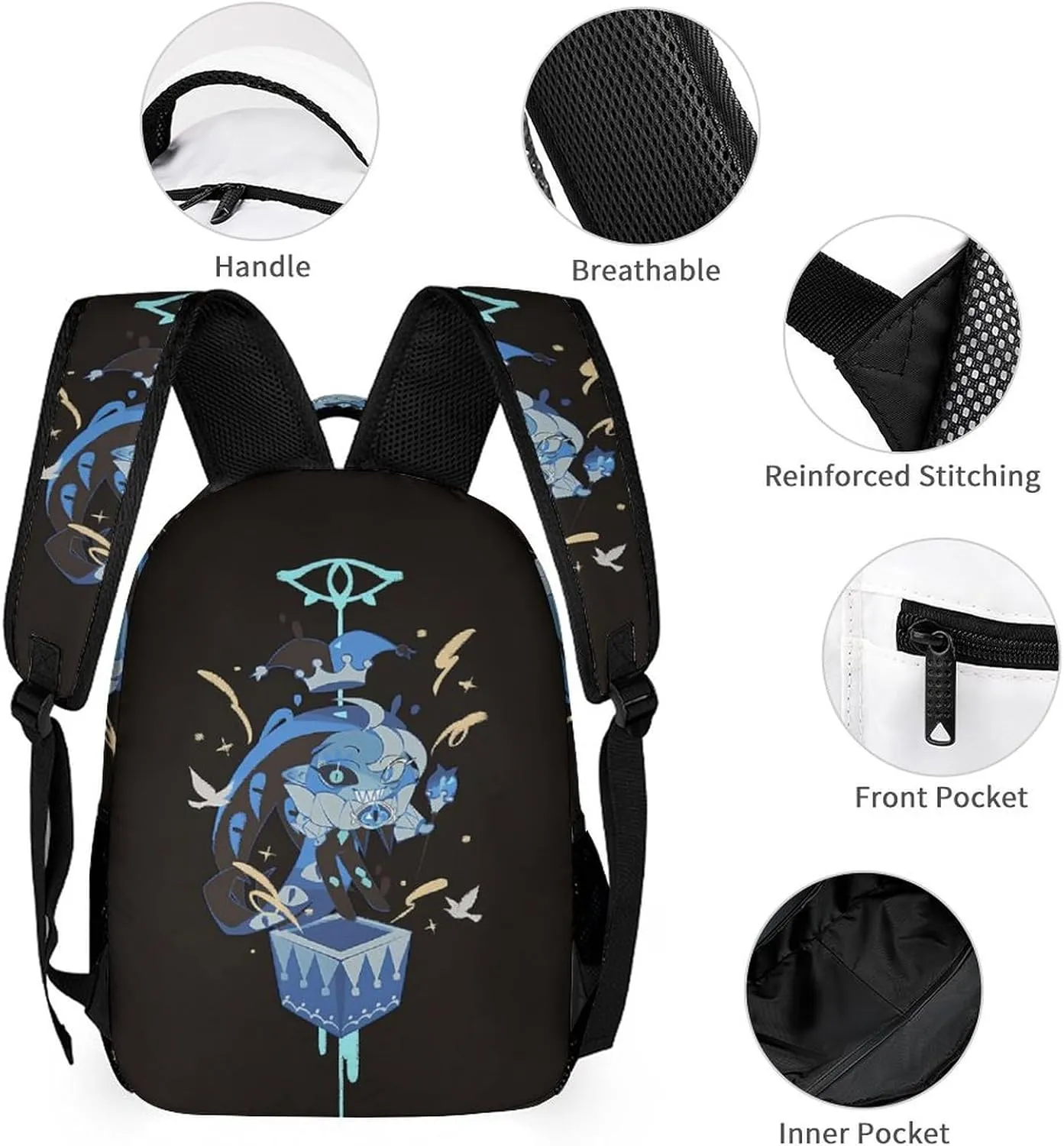 sha_dow Blue milk Backpack Large Capacity Laptop Bags Lightweight Multifunction Daypack for Daily/Work/Sport