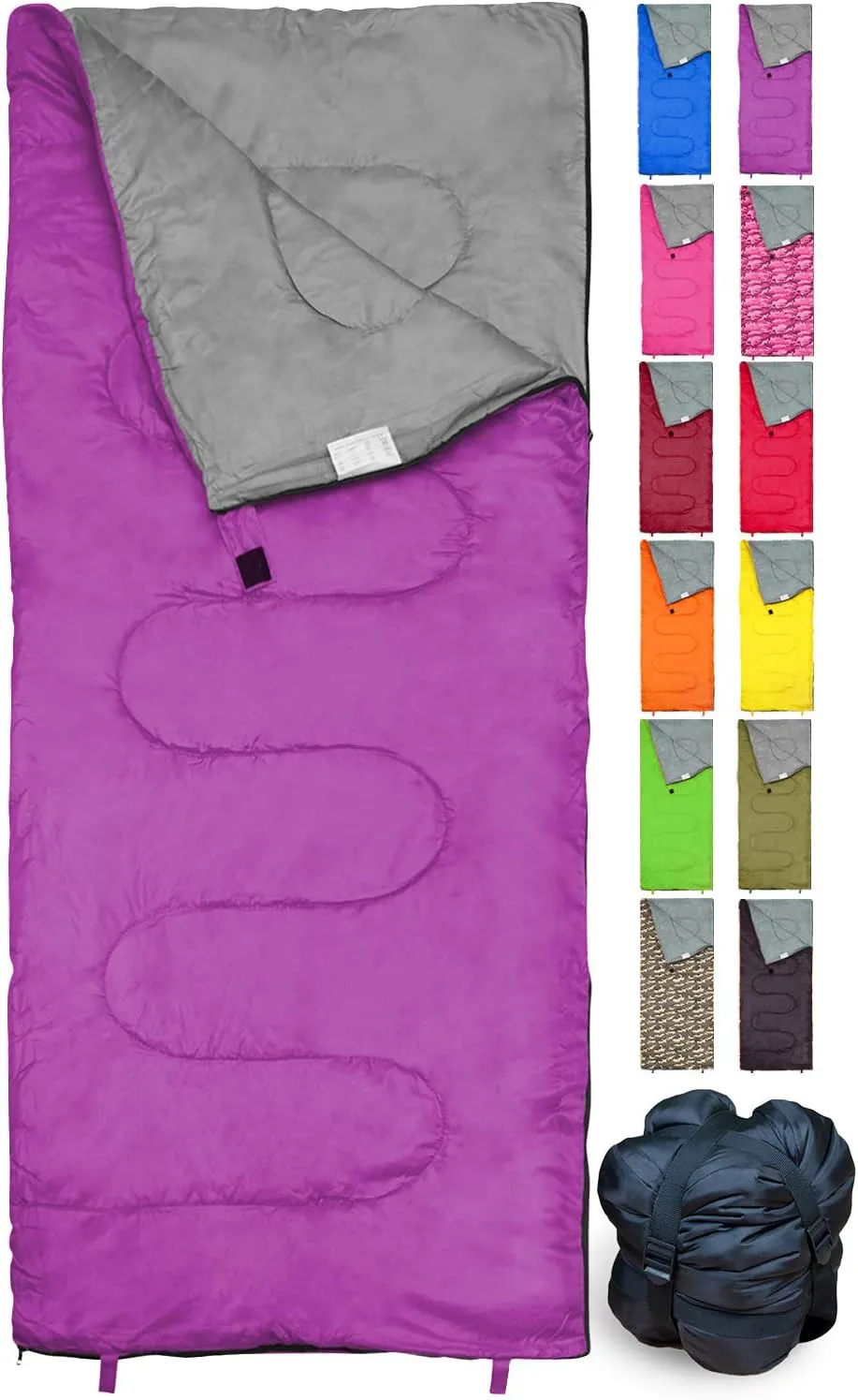 Sleeping Bag Indoor & Outdoor Use. Great for Kids, Boys, Girls, Teens & Adults. Ultralight and Compact Bags are Perfect for Hiking, Backpacking & Camping