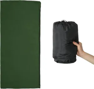 Sleeping Bag Liner, Single Sleeping Bag, Camping Sleeping Bag Travel Sheet with Zipper, for Camping Travel Hotels Hostels, Green, 70.87"x31.50"