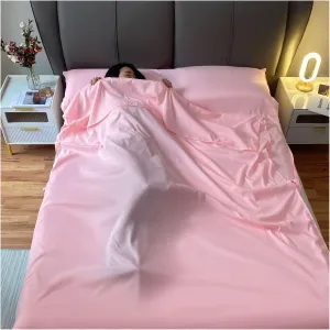 Sleeping Bag Liners Lightweight Portable Sleeping Bag, Outdoor Travel Hotel Bed Sheets Sleeping Bag Lined, for Single Double Beds, Soft and Comfortable with Storage Bag