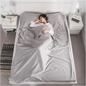 Sleeping Bag Liners Ultralight Compact Sleeping Bag Liner, Comfortable Cotton Sleeping Bag Sheet Suitable for Adult Camping Travel Hotel Bedding, for Four Seasons (Color : Grey, Size : 160x210cm)