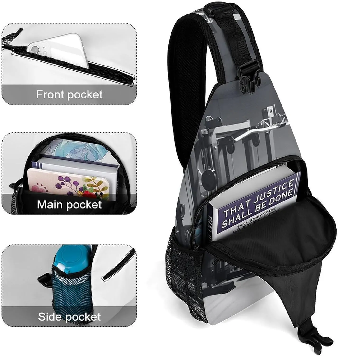 Sling Bag for Women Men Gym Equipment Travel Hiking Backpack Crossbody Shoulder Chest Bags Casual Daypack