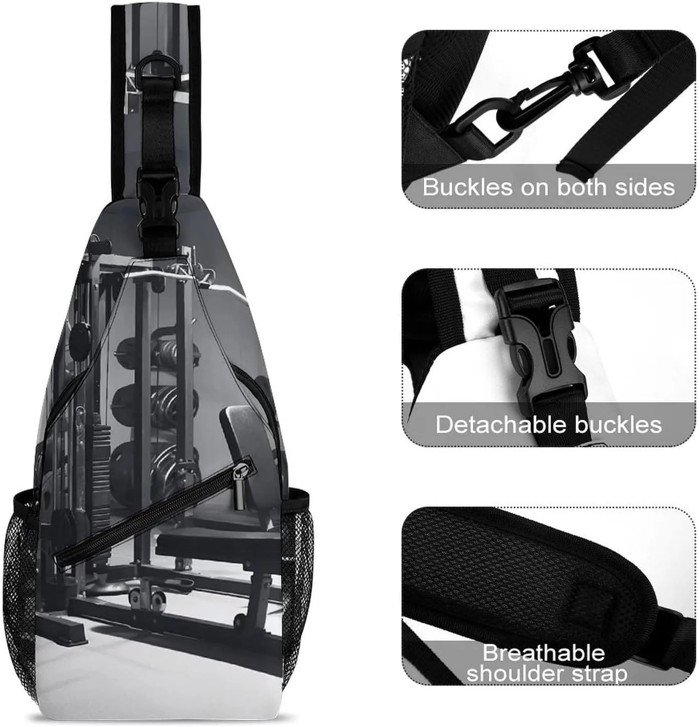 Sling Bag for Women Men Gym Equipment Travel Hiking Backpack Crossbody Shoulder Chest Bags Casual Daypack