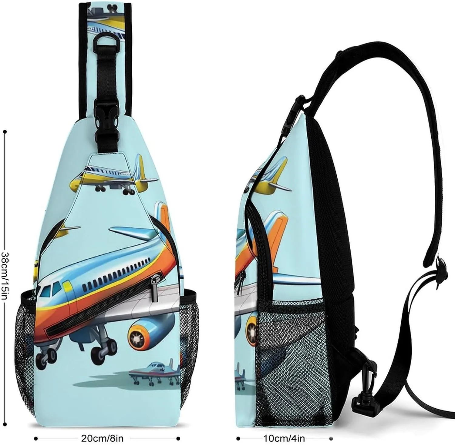 Sling Bag for Women Travel Crossbody Cartoon Airplane Fanny Pack Casual Daypack Cross Body Chest Bag