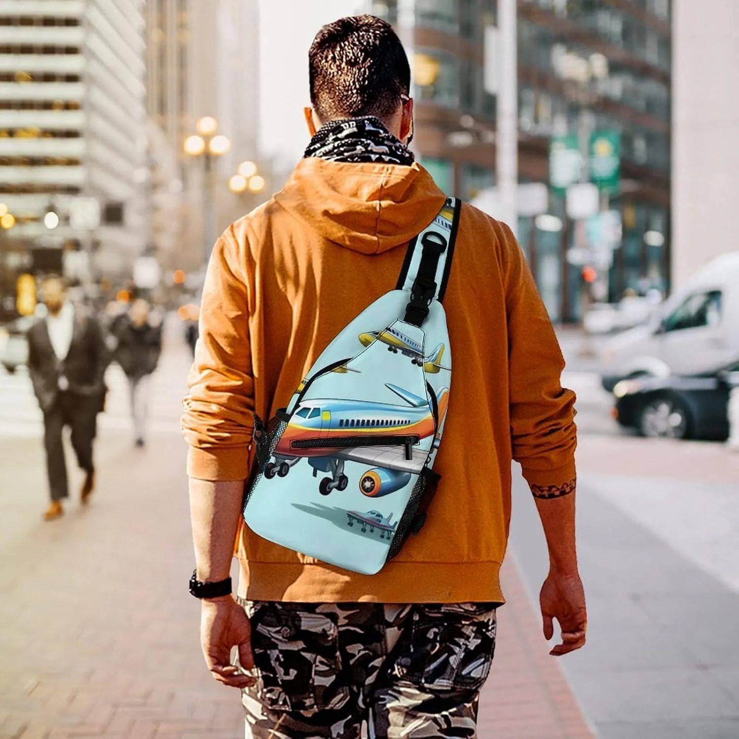 Sling Bag for Women Travel Crossbody Cartoon Airplane Fanny Pack Casual Daypack Cross Body Chest Bag