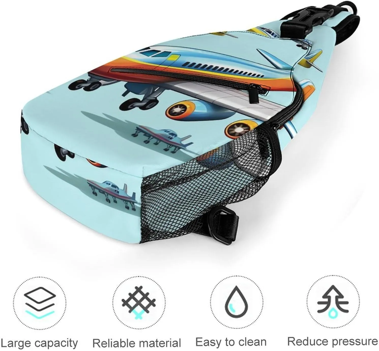 Sling Bag for Women Travel Crossbody Cartoon Airplane Fanny Pack Casual Daypack Cross Body Chest Bag