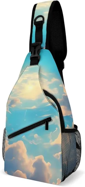 Sling Bag for Women Travel Crossbody Cloudy Sky Fanny Pack Casual Daypack Cross Body Chest Bag