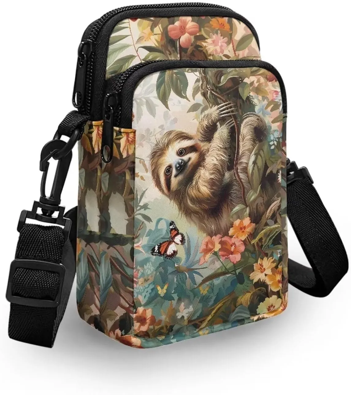 Small Cross Body Purse Trendy Phone Double Layer Shoulder Bags for Women Zip Messenger Bag