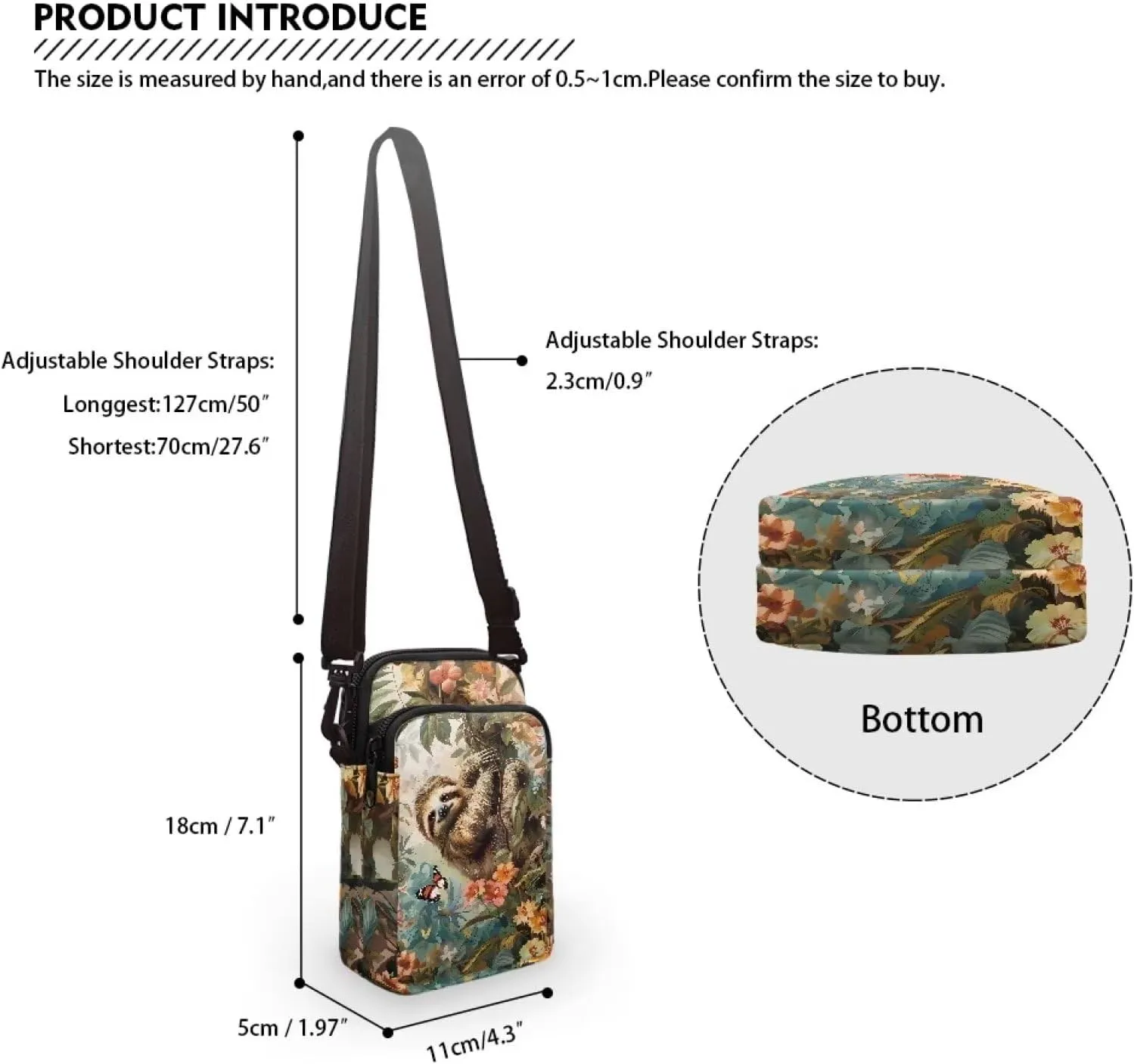Small Cross Body Purse Trendy Phone Double Layer Shoulder Bags for Women Zip Messenger Bag