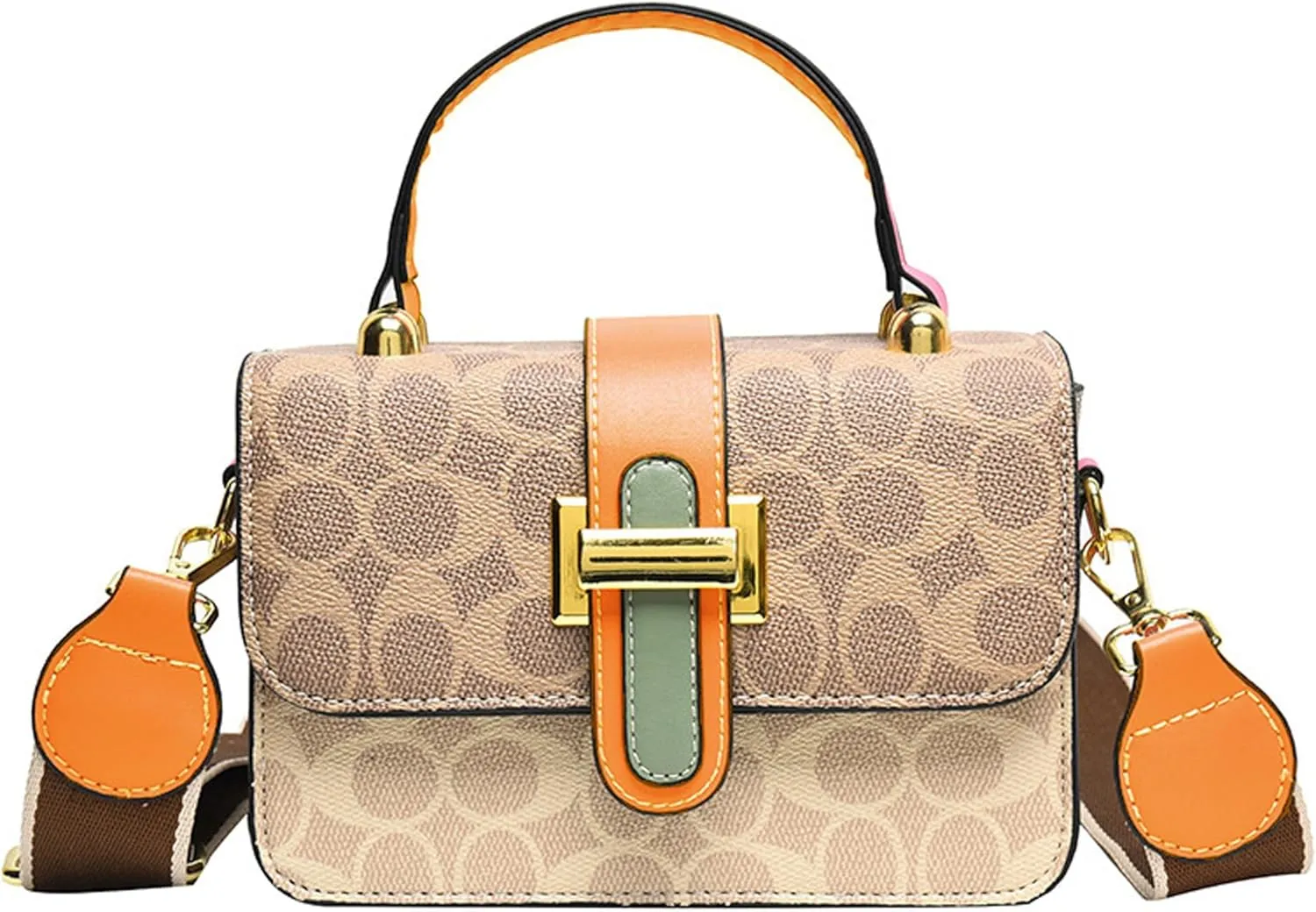 Small Crossbody Bags for Women - Artificial Leather Purse Handbag - Fashion Design - Golden Buckle