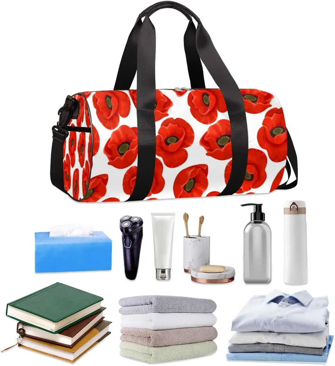 Small Gym Duffel Bags 17.8×9×9 Charming Petal Gym Bag for Men Women Overnight Weekender Bag Lightweight Sport Duffle Bag Carry On Gymbag