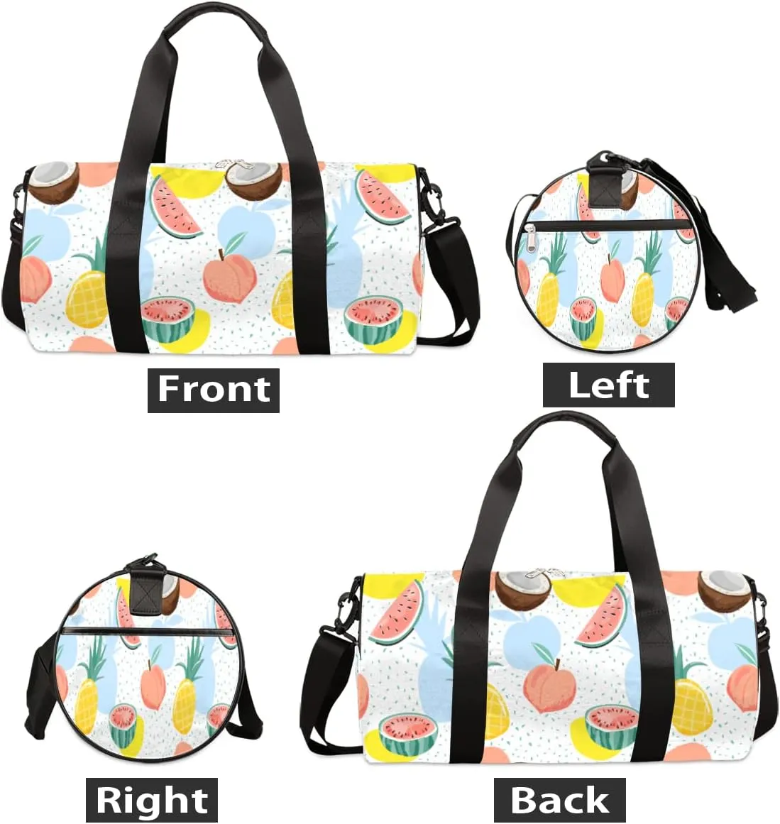 Small Gym Duffel Bags 17.8×9×9 Coconuts Peach Watermelon Gym Bag for Men Women Overnight Weekender Bag Lightweight Sport Duffle Bag Carry On Gymbag
