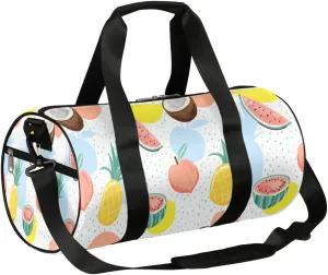 Small Gym Duffel Bags 17.8×9×9 Coconuts Peach Watermelon Gym Bag for Men Women Overnight Weekender Bag Lightweight Sport Duffle Bag Carry On Gymbag