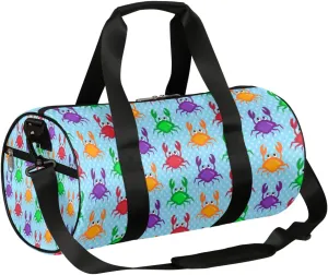 Small Gym Duffel Bags 17.8×9×9 Crabs Adorable Gym Bag for Men Women Overnight Weekender Bag Lightweight Sport Duffle Bag Carry On Gymbag
