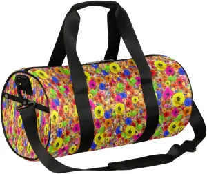 Small Gym Duffel Bags 17.8×9×9 Gorgeous Flower Petals Gym Bag for Men Women Overnight Weekender Bag Lightweight Sport Duffle Bag Carry On Gymbag