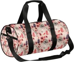 Small Gym Duffel Bags 17.8×9×9 Heart Flower Abstract Gym Bag for Men Women Overnight Weekender Bag Lightweight Sport Duffle Bag Carry On Gymbag