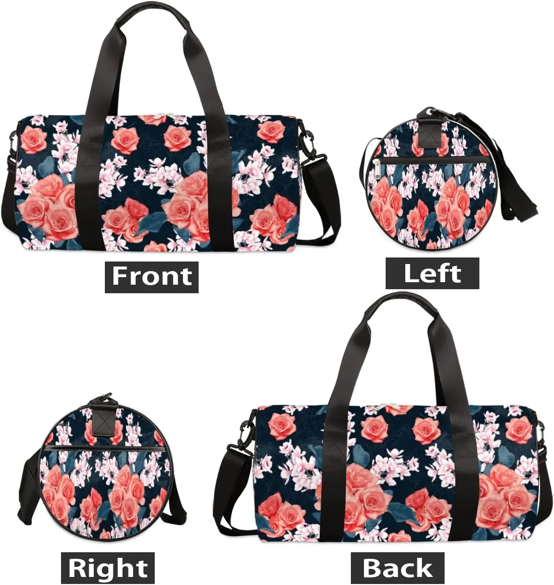 Small Gym Duffel Bags 17.8×9×9 Rose Orchid Watercolor Gym Bag for Men Women Overnight Weekender Bag Lightweight Sport Duffle Bag Carry On Gymbag