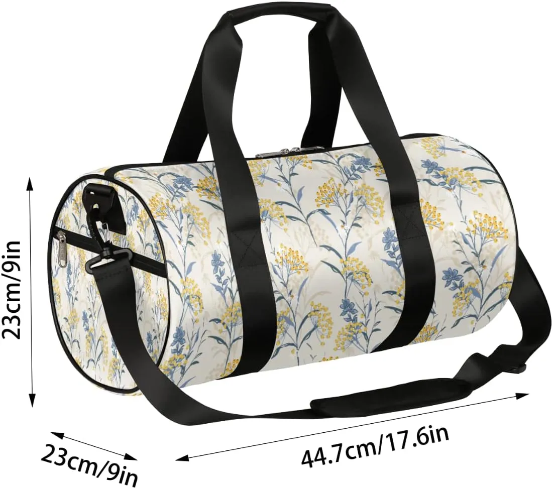 Small Gym Duffel Bags 17.8×9×9 Spring Mountain Flower Gym Bag for Men Women Overnight Weekender Bag Lightweight Sport Duffle Bag Carry On Gymbag