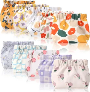 Small Makeup Bag for Purse, 10PCS Mini Cosmetic Pouch for Women, Cute Squeeze Coin Purse Lipstick Accessories Organizer, No Zipper Tiny Storage Pocket Bag for Headphones Jewelry