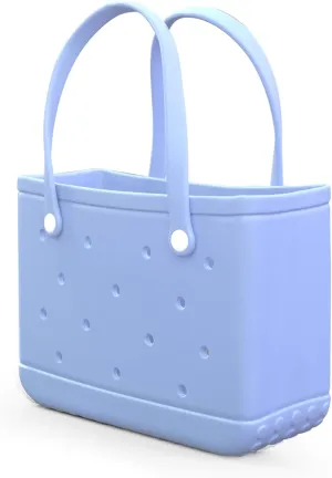 Small Rubber Tote Bag Waterproof Beach Bag Durable Small Rubber Beach Tote Open Handbag for Woman