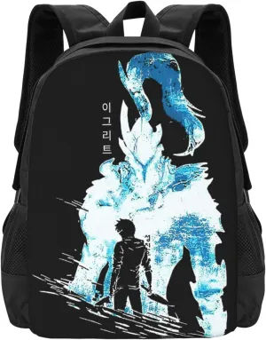 Solo Novel Leveling Laptop Backpack Large Travel Bags Unisex Adult Portable Gym Bags Funny Work Rucksack Notebook Bag Casual Daypack for Outdoor