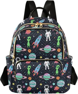 Space Aliens Planet Backpack Purse for Women Small Shoulder Bags Fashion Travel Bag Casual Daypack Travel Bag M 202c1602