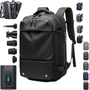 SpaceVac Backpack, Space Vac Travel Vacuum Bags, 60l Expandable Backpack, Water Resistant, Anti Theft, with Electric Air Pump (Classic-Black)
