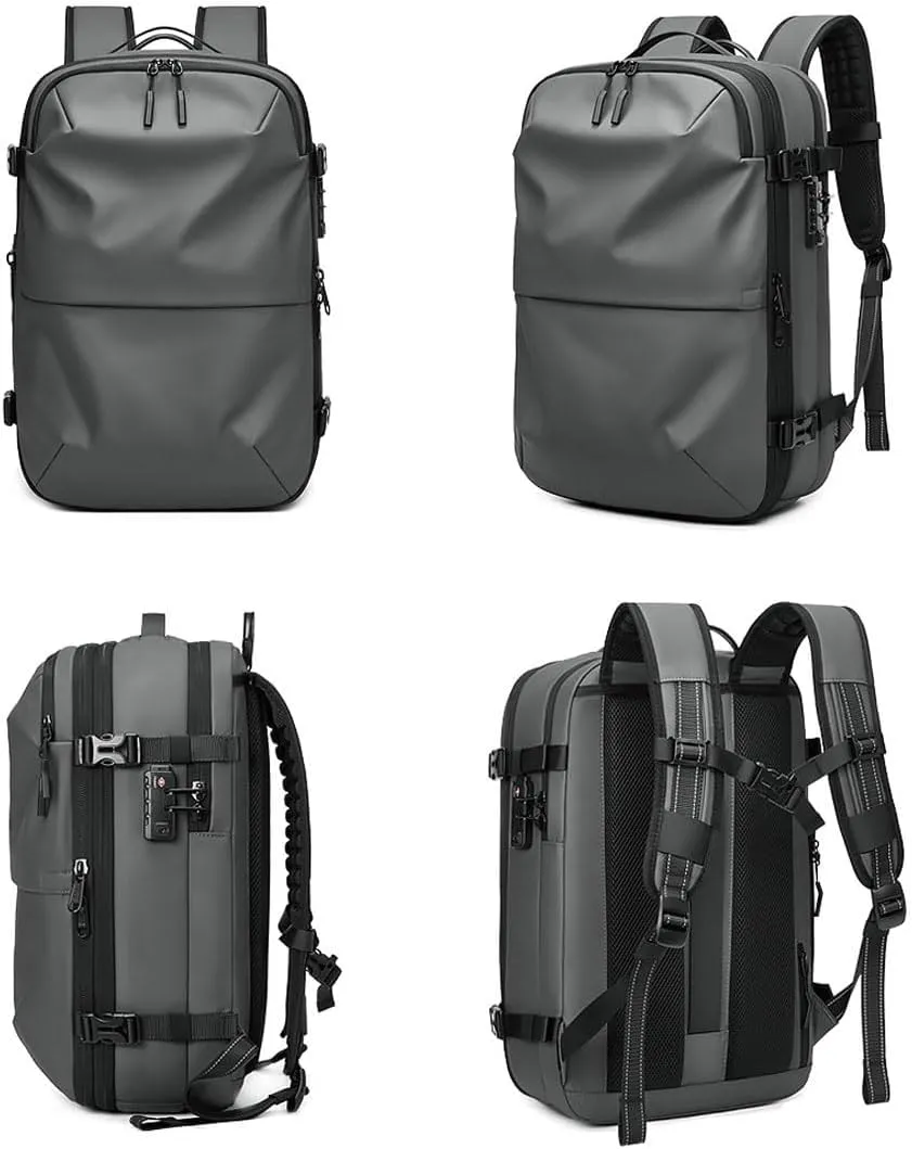 SpaceVac Backpack, Space Vac Travel Vacuum Bags, 60l Expandable Backpack, Water Resistant, Anti Theft, with Electric Air Pump (Classic-Black)