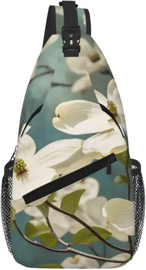 Spring Dogwood Blossoms Sling Bag For Women Men Travel Hiking Backpack Crossbody Shoulder Chest Bags Casual Daypack