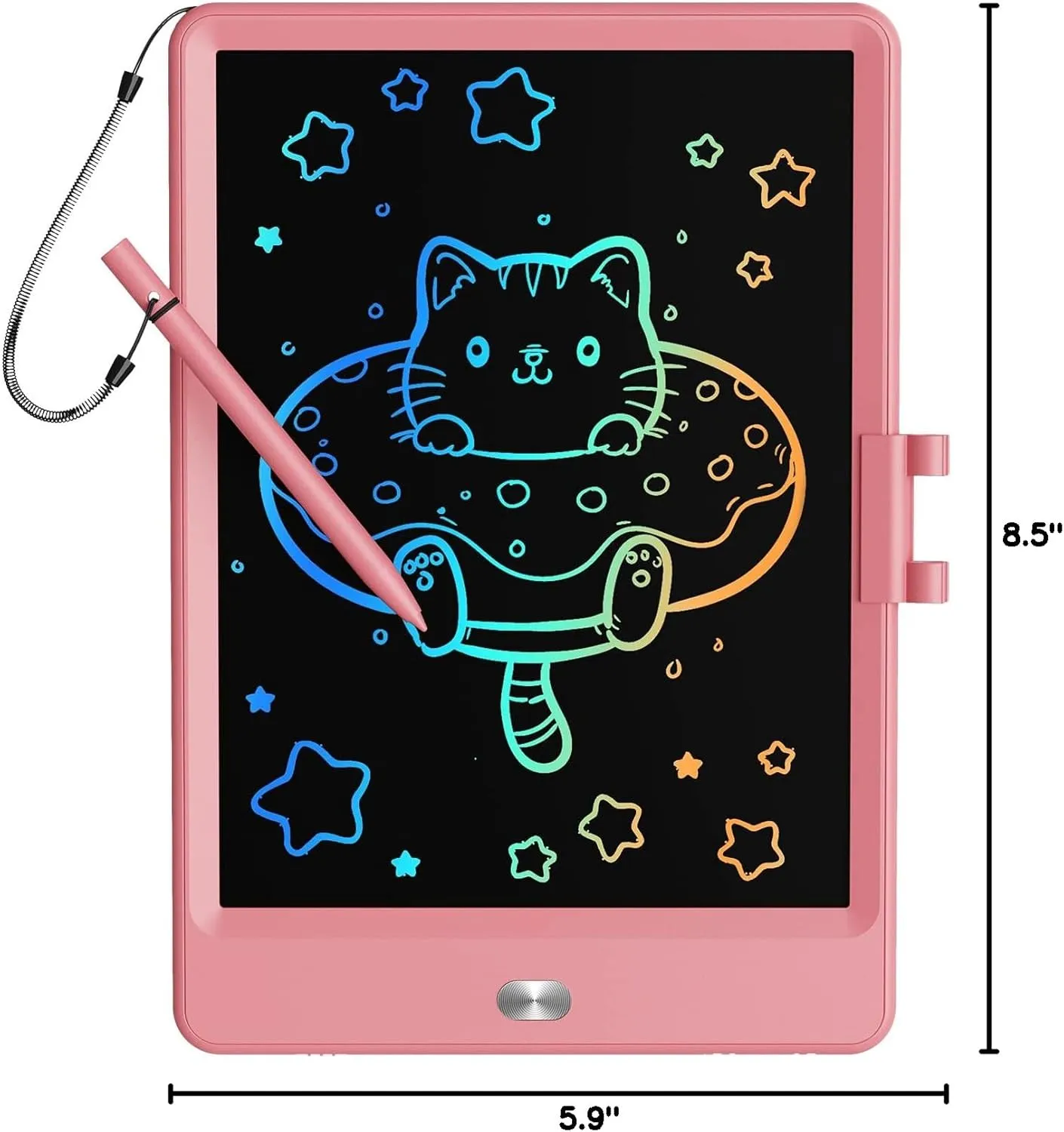 TEKFUN LCD Writing Tablet Doodle Board, 8.5inch Colorful Drawing Tablet Writing Pad, Kids Gifts Toys for 3 4 5 6 7 Year Old Kids, Erasable Doodle Pad Toddler Travel Car Toy Road Trip Activity (Pink)